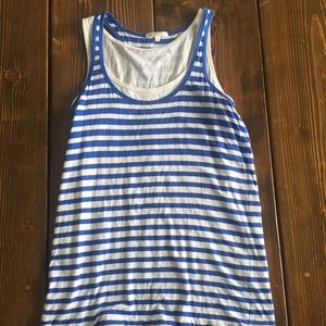 Vince Tank Top Layered Solid Striped Large